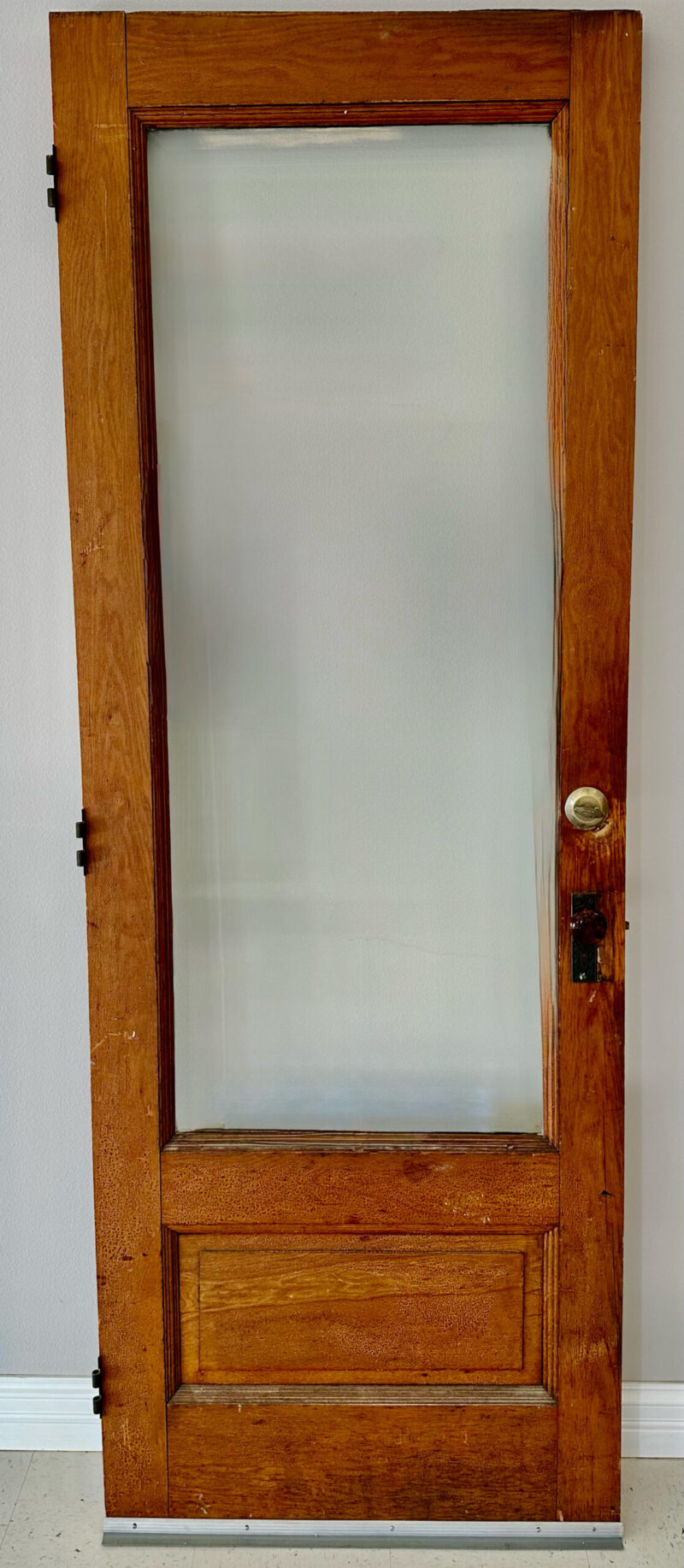 Antique Brown Wooden Door W/ Glass