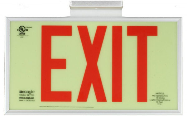 Red Luminescent Exit Signs