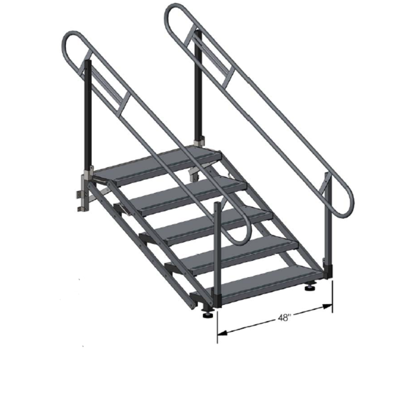 Adjustable 4 Step Staging Stairs: Option - 24"- 36"