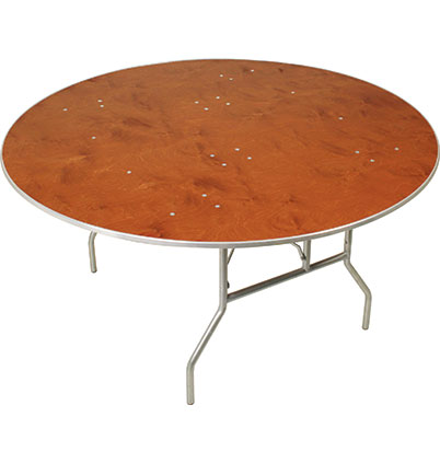 60" Round Wood Top Table