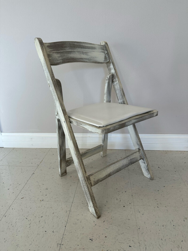 Rustic Wood Padded Chair - Image 2