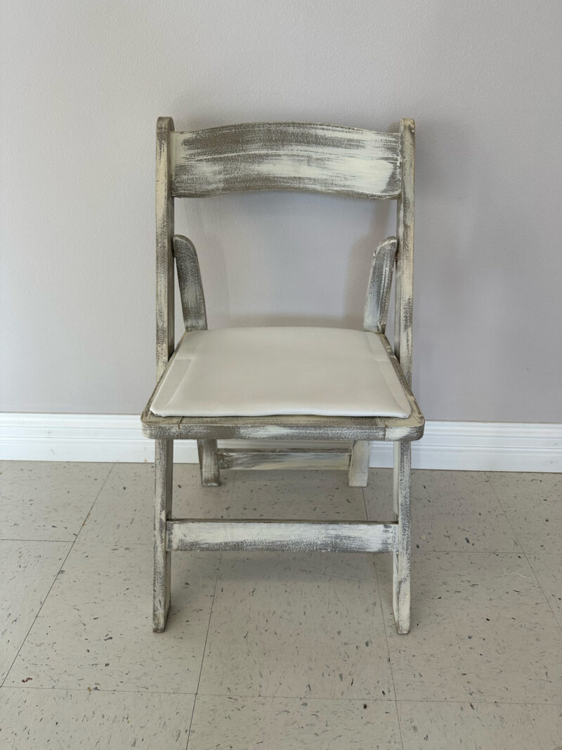 Rustic Wood Padded Chair - Image 3