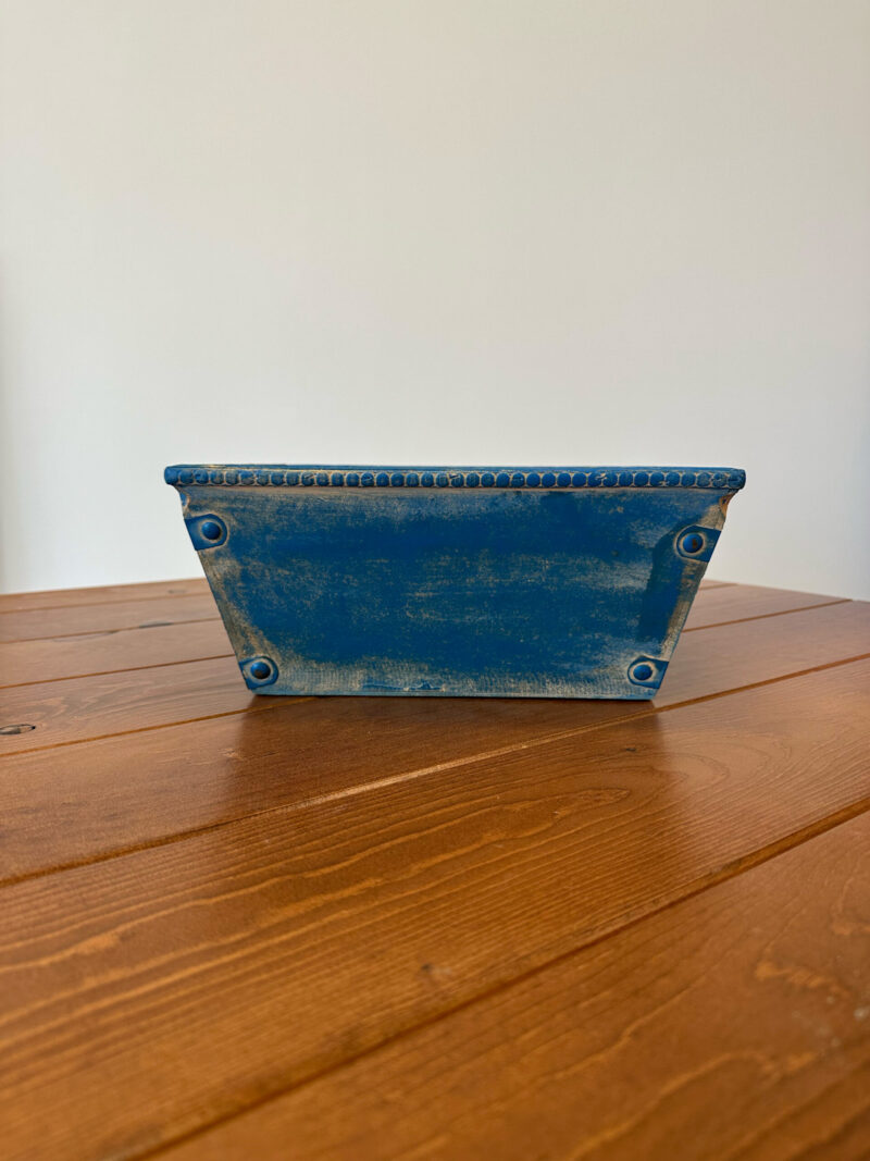 Antique Blue Square Bowl - Image 2