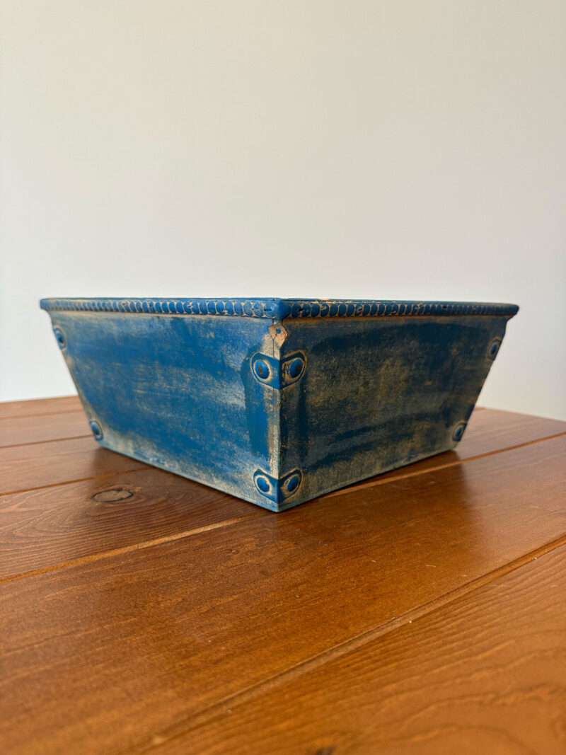 Antique Blue Square Bowl - Image 3