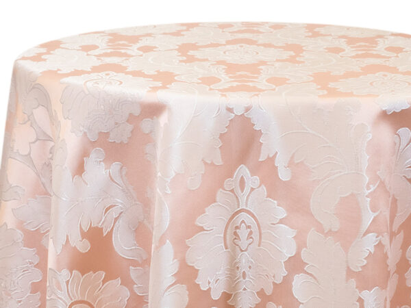 Blush / Peach Damask Banquet Tablecloths (ak107)