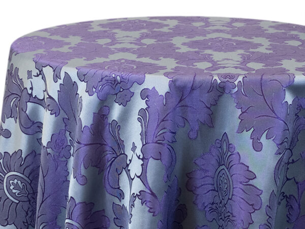 Dark Purple Damask Banquet Tablecloths (ak116)