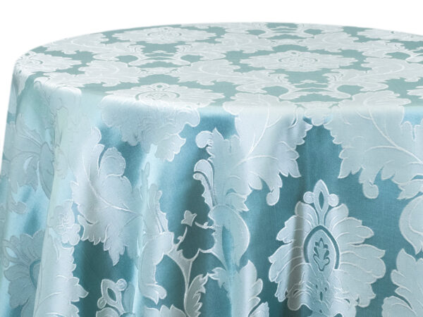 Surf Blue Damask Banquet Tablecloths (ak121)