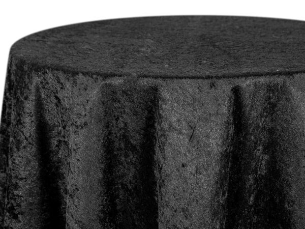 Black Velour Crushed Banquet Tablecloths (033)