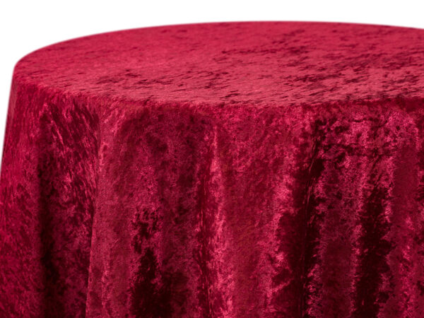 Burgundy Velour Crushed Banquet Tablecloths (032)