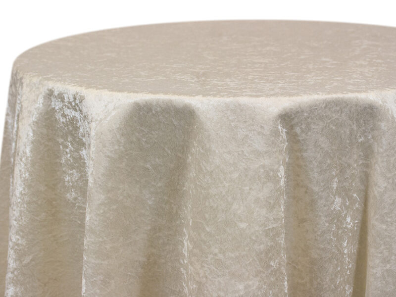 Ivory Velour Crushed Round Tablecloths (001)