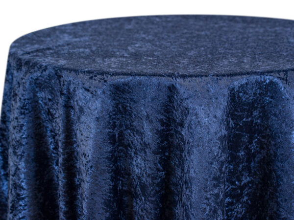 Navy Velour Crushed Banquet Tablecloths (030)