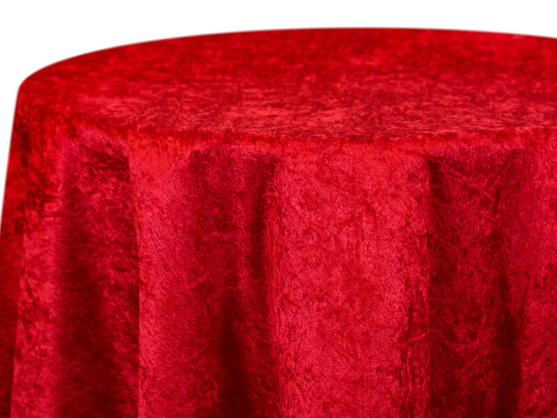Red Velour Crushed Round Tablecloths (017)