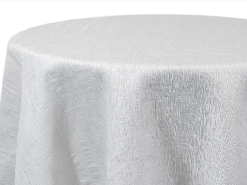 White Krinkle Round Tablecloths (985)