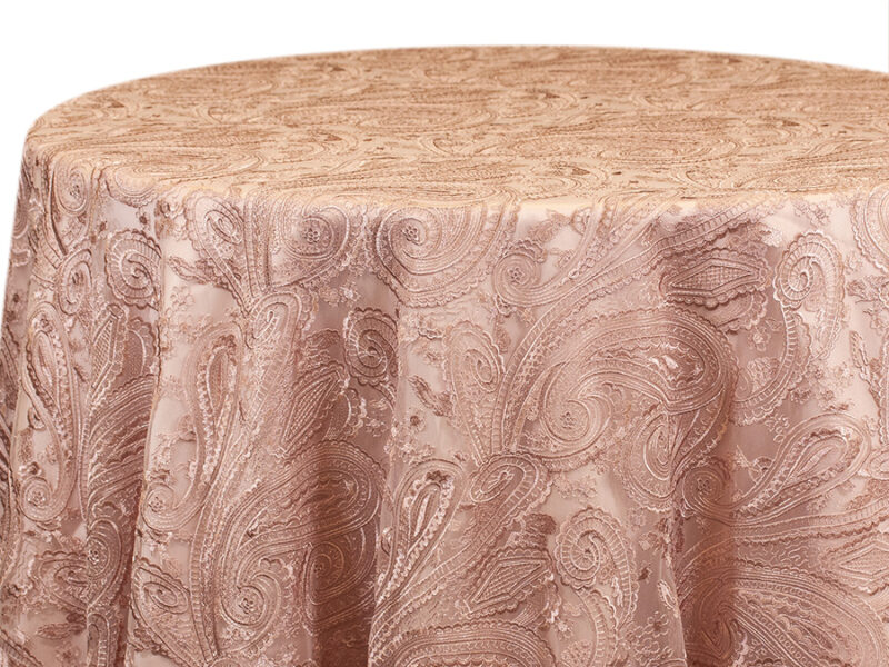 Blush Paisley Lace Round Tablecloths (746)