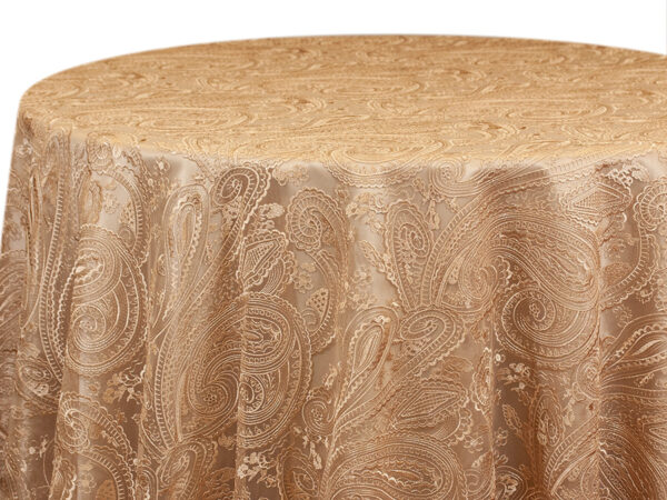 Champagne Paisley Lace Square Tablecloths (738)