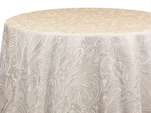 White Paisley Lace Banquet Tablecloths (740)