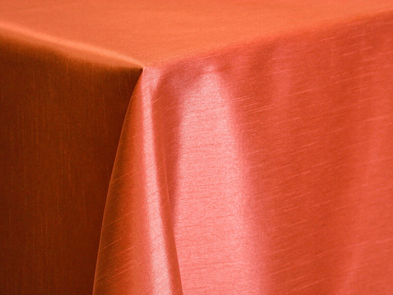 Burnt Orange Supernova Shantung Square Tablecloths (011)