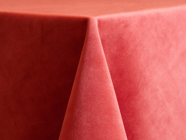 Coral Velvet Round Tablecloths (922)