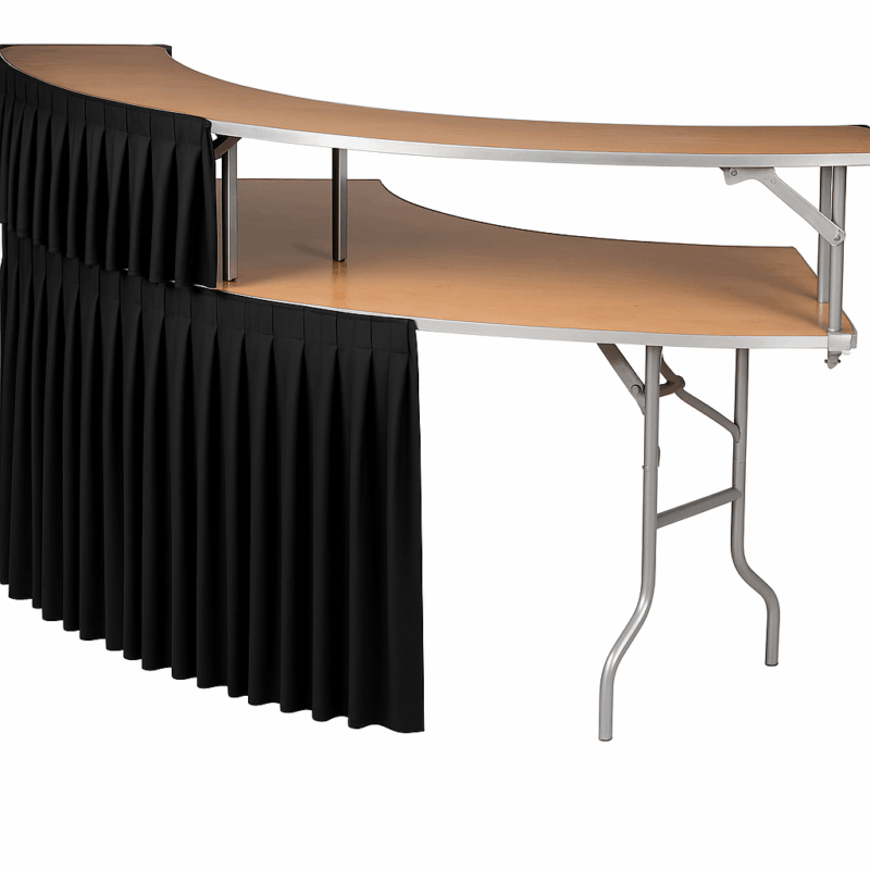 6 Ft.  x 12 In. Wood Table Top Serpentine Two Tier Bar - Image 2