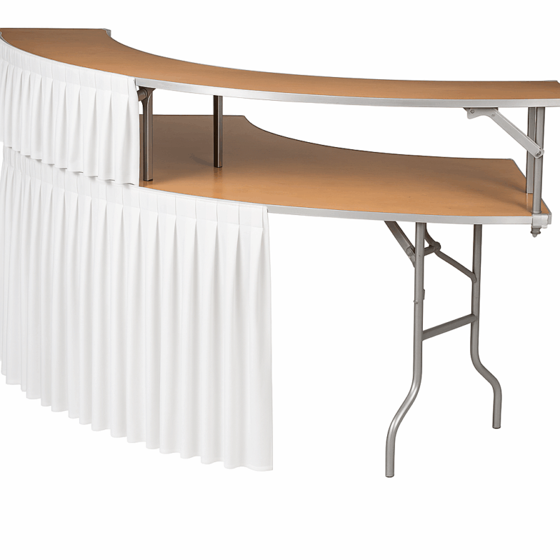 6 Ft.  x 12 In. Wood Table Top Serpentine Two Tier Bar - Image 3